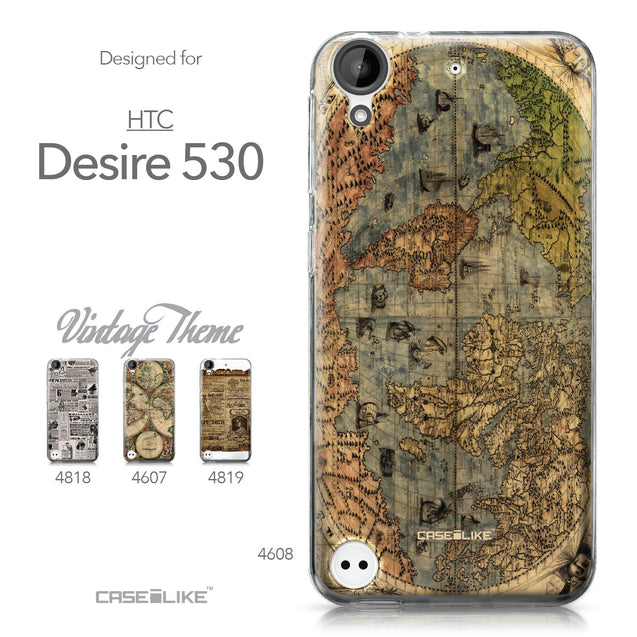 HTC Desire 530 case World Map Vintage 4608 Collection | CASEiLIKE.com