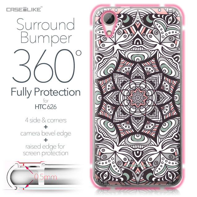 HTC Desire 626 case Mandala Art 2095 Bumper Case Protection | CASEiLIKE.com