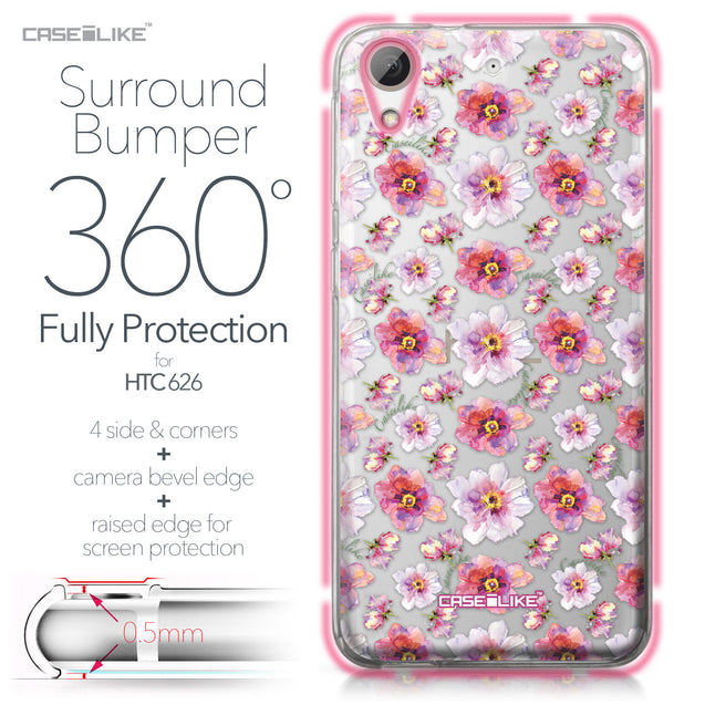 HTC Desire 626 case Watercolor Floral 2232 Bumper Case Protection | CASEiLIKE.com