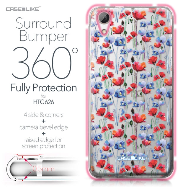 HTC Desire 626 case Watercolor Floral 2233 Bumper Case Protection | CASEiLIKE.com