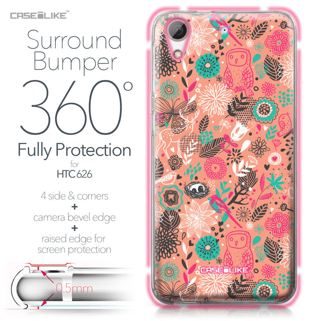 HTC Desire 626 case Spring Forest Pink 2242 Bumper Case Protection | CASEiLIKE.com