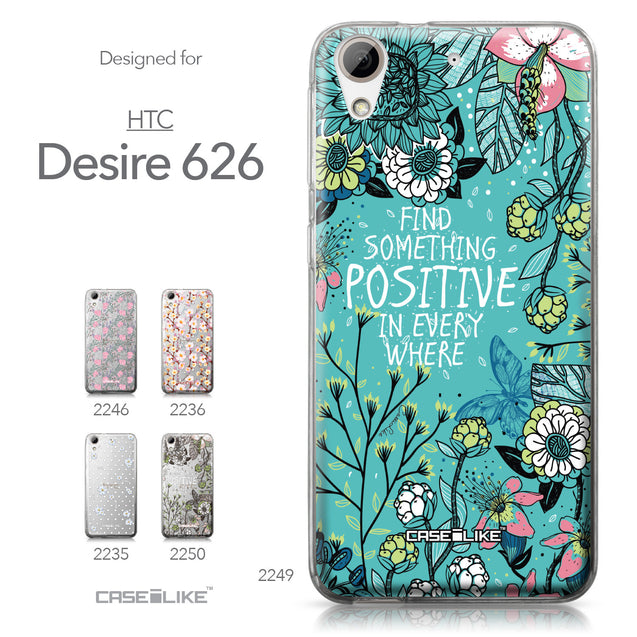 HTC Desire 626 case Blooming Flowers Turquoise 2249 Collection | CASEiLIKE.com