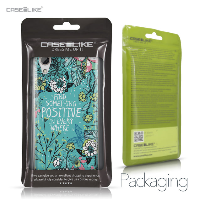 HTC Desire 626 case Blooming Flowers Turquoise 2249 Retail Packaging | CASEiLIKE.com