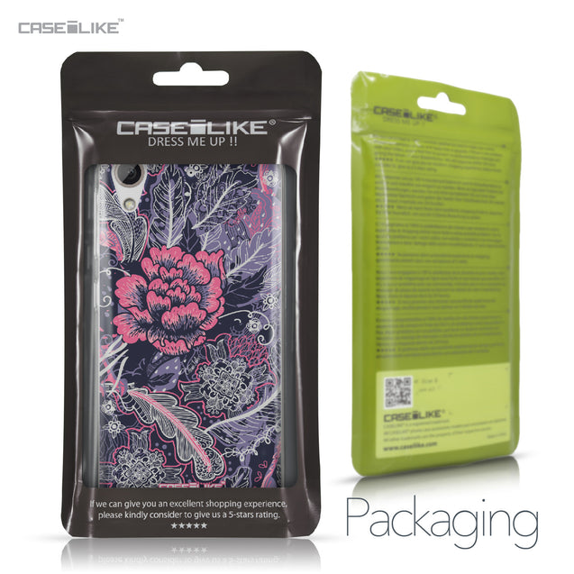 HTC Desire 626 case Vintage Roses and Feathers Blue 2252 Retail Packaging | CASEiLIKE.com