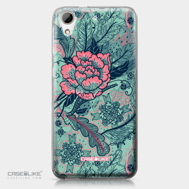 HTC Desire 626 case Vintage Roses and Feathers Turquoise 2253 | CASEiLIKE.com