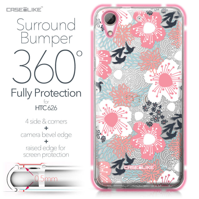 HTC Desire 626 case Japanese Floral 2255 Bumper Case Protection | CASEiLIKE.com