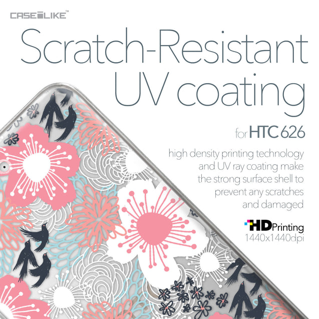HTC Desire 626 case Japanese Floral 2255 with UV-Coating Scratch-Resistant Case | CASEiLIKE.com