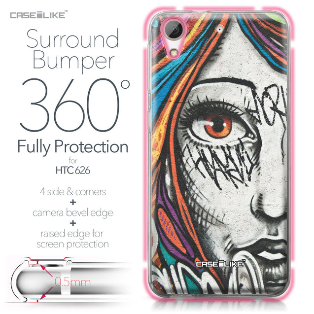 HTC Desire 626 case Graffiti Girl 2724 Bumper Case Protection | CASEiLIKE.com