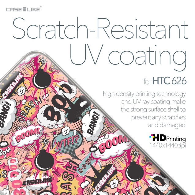 HTC Desire 626 case Comic Captions Pink 2912 with UV-Coating Scratch-Resistant Case | CASEiLIKE.com