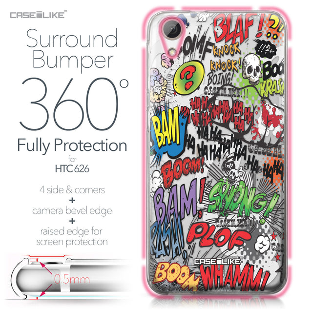 HTC Desire 626 case Comic Captions 2914 Bumper Case Protection | CASEiLIKE.com
