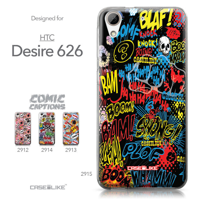 HTC Desire 626 case Comic Captions Black 2915 Collection | CASEiLIKE.com