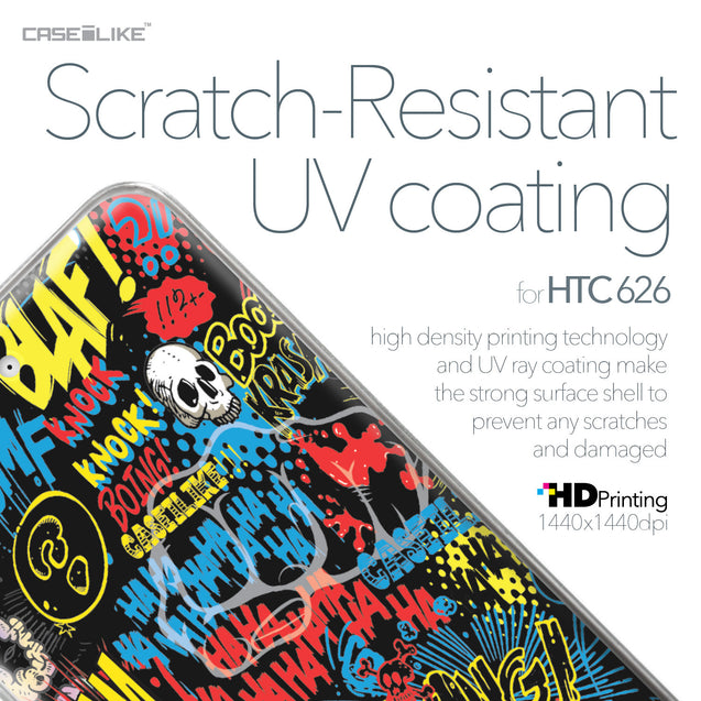 HTC Desire 626 case Comic Captions Black 2915 with UV-Coating Scratch-Resistant Case | CASEiLIKE.com