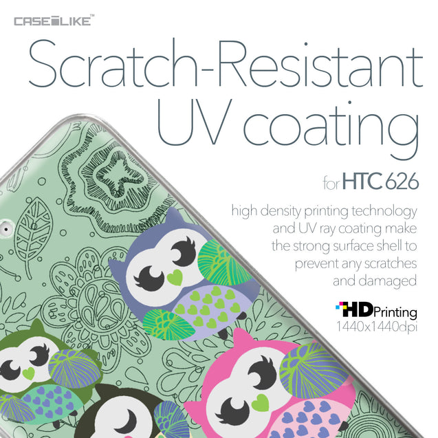HTC Desire 626 case Owl Graphic Design 3313 with UV-Coating Scratch-Resistant Case | CASEiLIKE.com