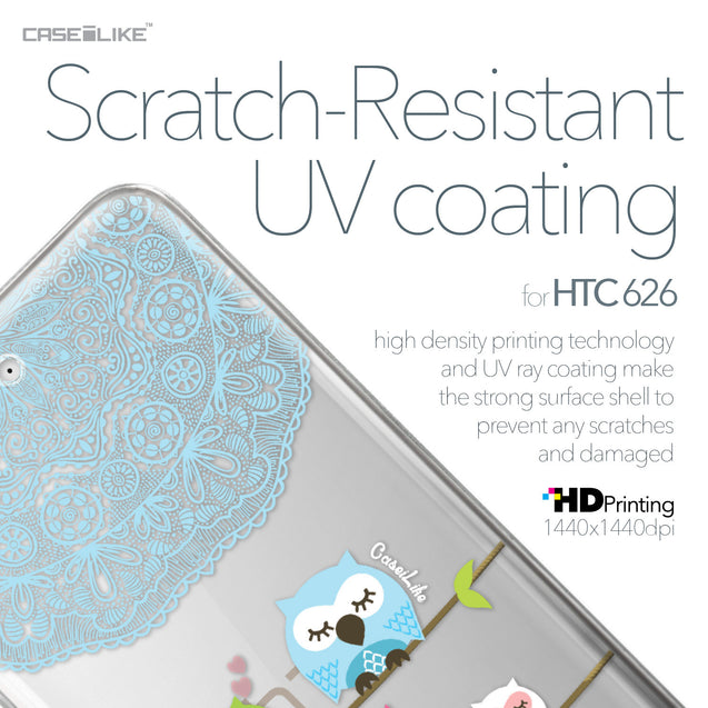 HTC Desire 626 case Owl Graphic Design 3318 with UV-Coating Scratch-Resistant Case | CASEiLIKE.com