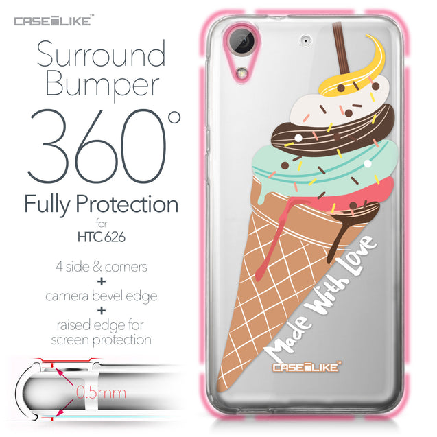 HTC Desire 626 case Ice Cream 4820 Bumper Case Protection | CASEiLIKE.com