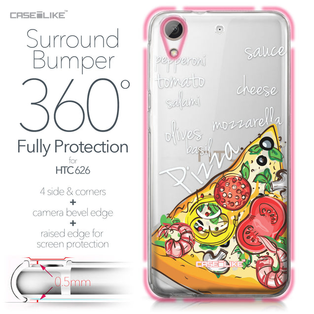 HTC Desire 626 case Pizza 4822 Bumper Case Protection | CASEiLIKE.com