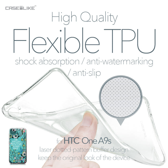 HTC One A9s case Blooming Flowers Turquoise 2249 Soft Gel Silicone Case | CASEiLIKE.com