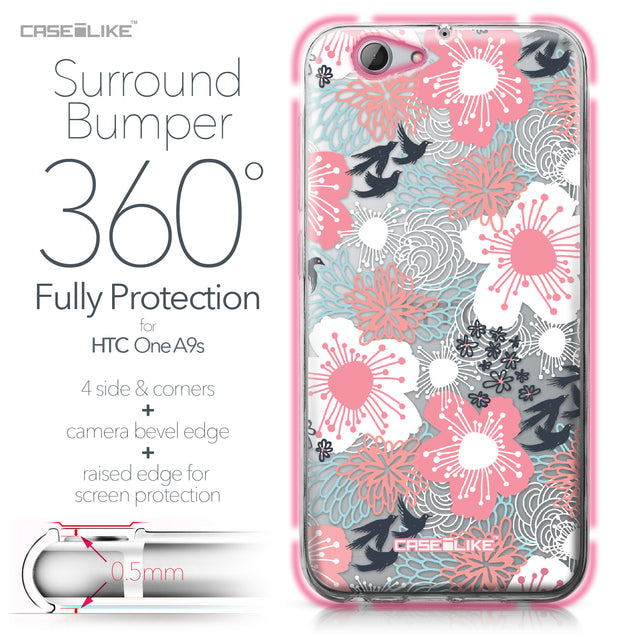 HTC One A9s case Japanese Floral 2255 Bumper Case Protection | CASEiLIKE.com