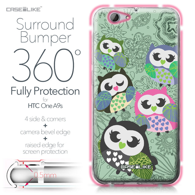 HTC One A9s case Owl Graphic Design 3313 Bumper Case Protection | CASEiLIKE.com