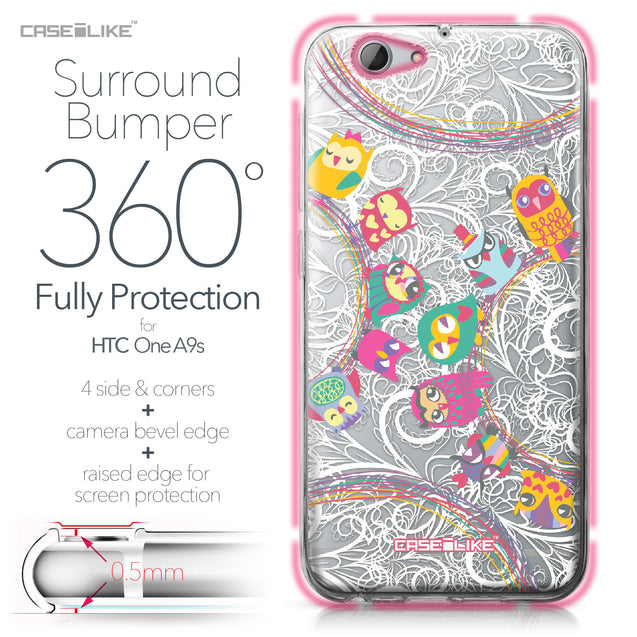 HTC One A9s case Owl Graphic Design 3316 Bumper Case Protection | CASEiLIKE.com