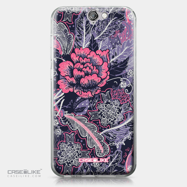 HTC One A9 case Vintage Roses and Feathers Blue 2252 | CASEiLIKE.com