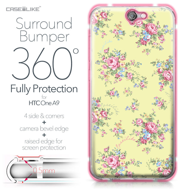 HTC One A9 case Floral Rose Classic 2264 Bumper Case Protection | CASEiLIKE.com