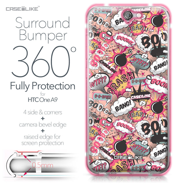 HTC One A9 case Comic Captions Pink 2912 Bumper Case Protection | CASEiLIKE.com