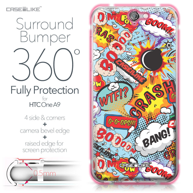HTC One A9 case Comic Captions Blue 2913 Bumper Case Protection | CASEiLIKE.com