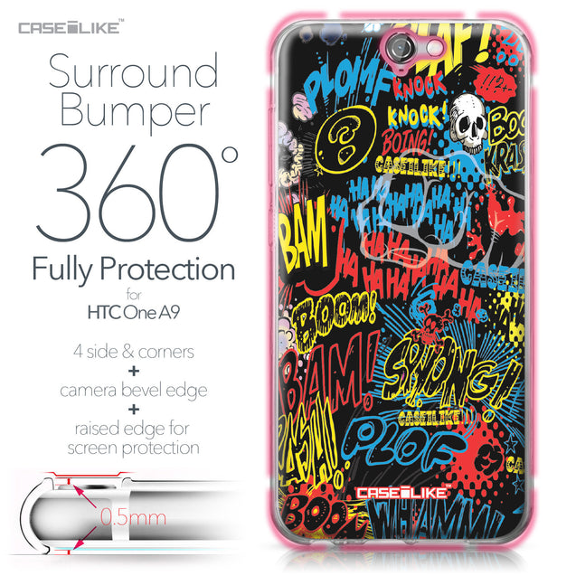 HTC One A9 case Comic Captions Black 2915 Bumper Case Protection | CASEiLIKE.com