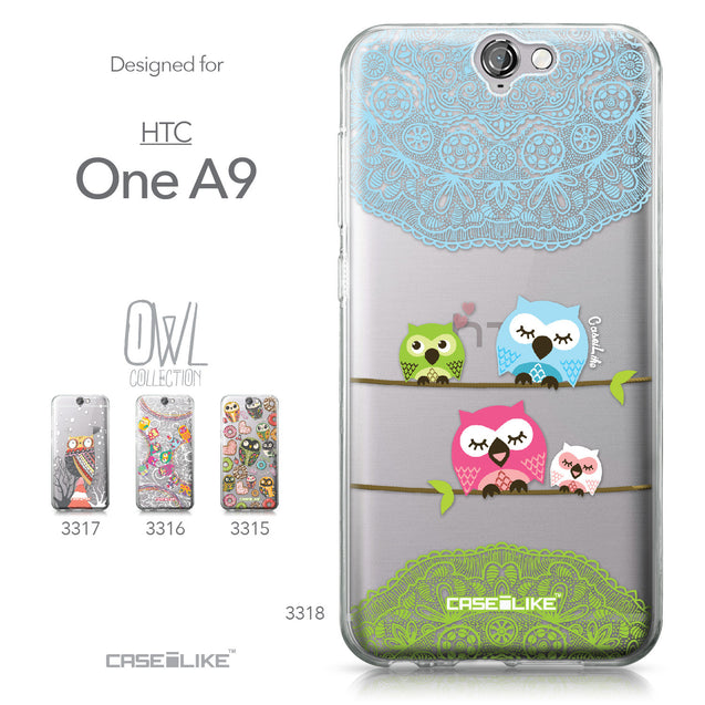 HTC One A9 case Owl Graphic Design 3318 Collection | CASEiLIKE.com