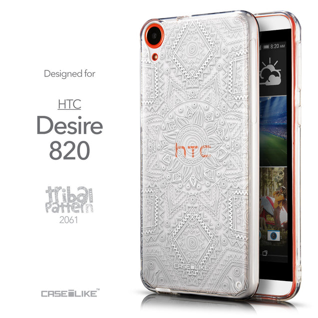 Front & Side View - CASEiLIKE HTC Desire 820 back cover Indian Line Art 2061