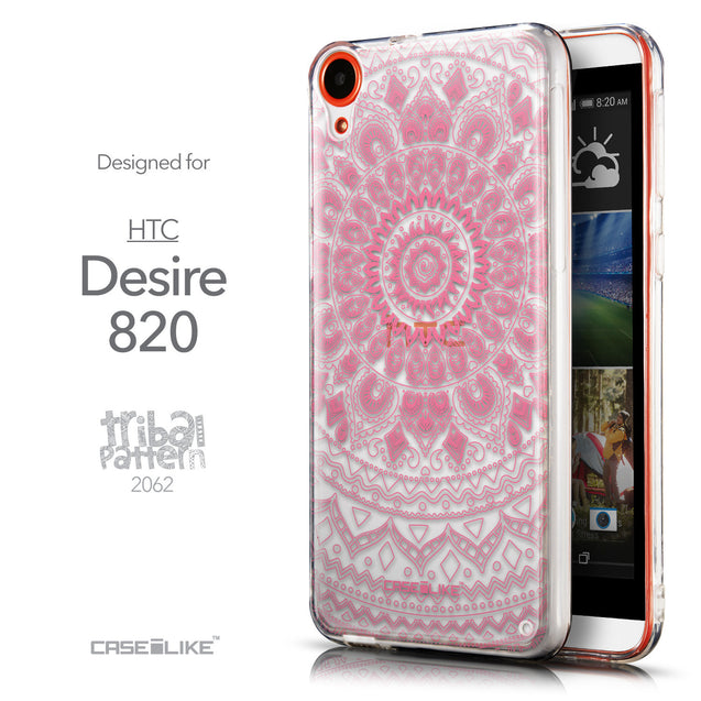 Front & Side View - CASEiLIKE HTC Desire 820 back cover Indian Line Art 2062
