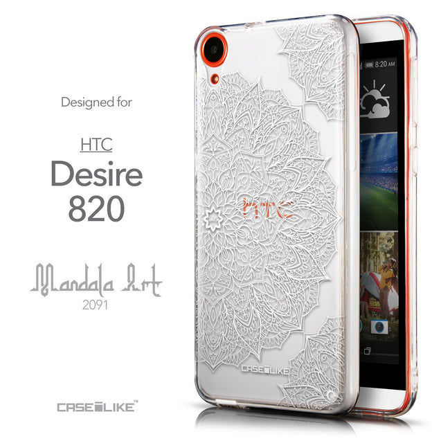 Front & Side View - CASEiLIKE HTC Desire 820 back cover Mandala Art 2091