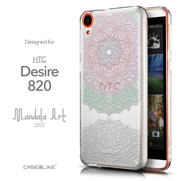 Front & Side View - CASEiLIKE HTC Desire 820 back cover Mandala Art 2092