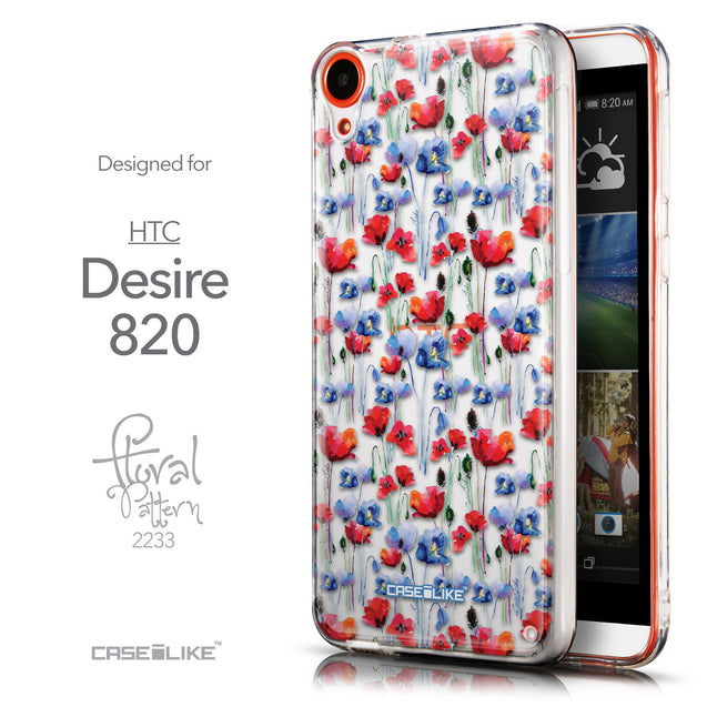 Front & Side View - CASEiLIKE HTC Desire 820 back cover Watercolor Floral 2233