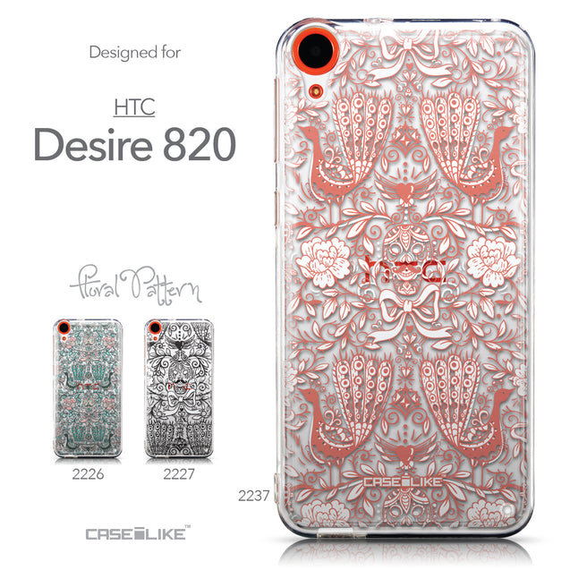 Collection - CASEiLIKE HTC Desire 820 back cover Roses Ornamental Skulls Peacocks 2237