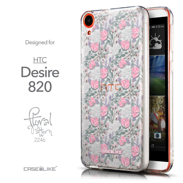 Front & Side View - CASEiLIKE HTC Desire 820 back cover Flowers Herbs 2246