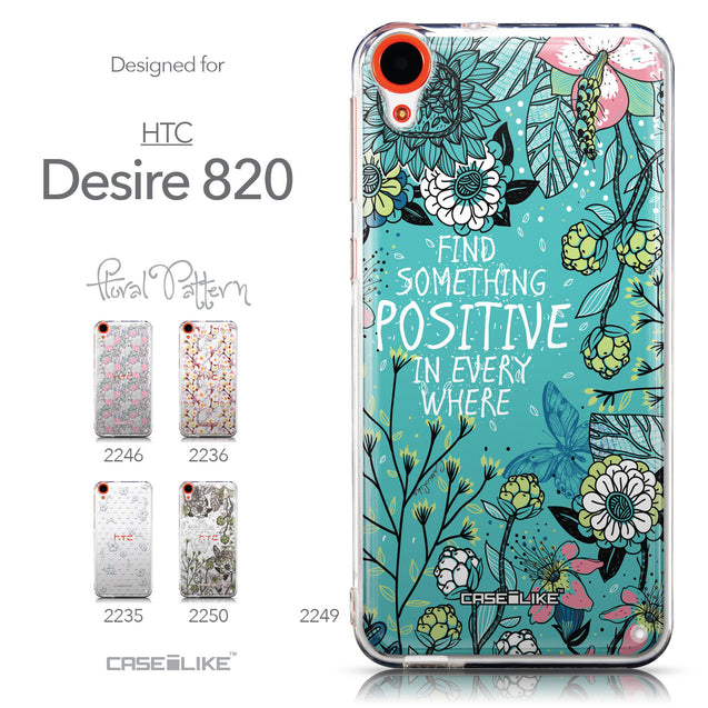 Collection - CASEiLIKE HTC Desire 820 back cover Blooming Flowers Turquoise 2249