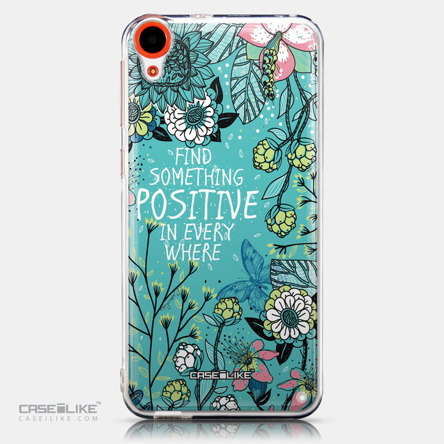 CASEiLIKE HTC Desire 820 back cover Blooming Flowers Turquoise 2249
