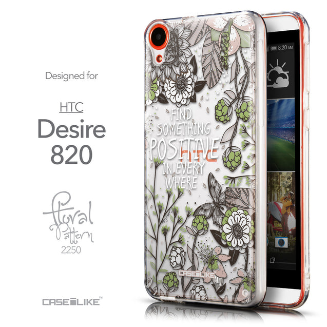 Front & Side View - CASEiLIKE HTC Desire 820 back cover Blooming Flowers 2250