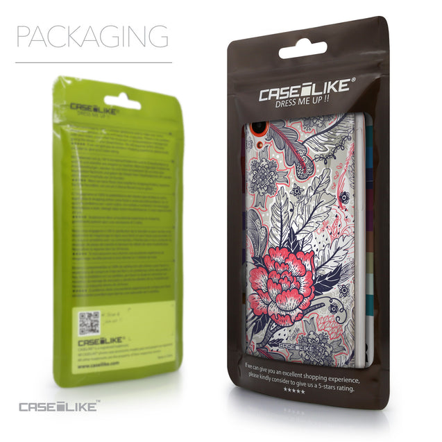 Packaging - CASEiLIKE HTC Desire 820 back cover Vintage Roses and Feathers Beige 2251