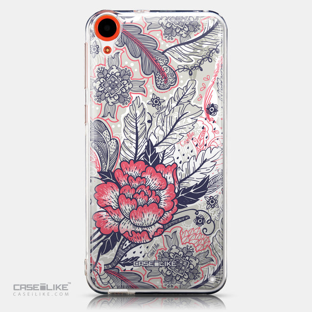 CASEiLIKE HTC Desire 820 back cover Vintage Roses and Feathers Beige 2251