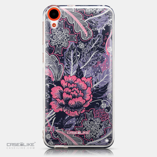 CASEiLIKE HTC Desire 820 back cover Vintage Roses and Feathers Blue 2252