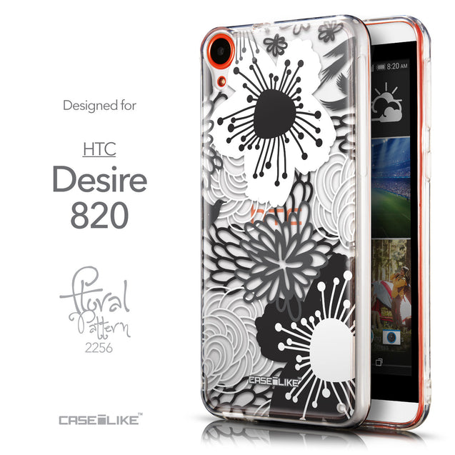 Front & Side View - CASEiLIKE HTC Desire 820 back cover Japanese Floral 2256