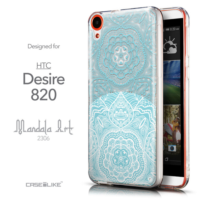 Front & Side View - CASEiLIKE HTC Desire 820 back cover Mandala Art 2306