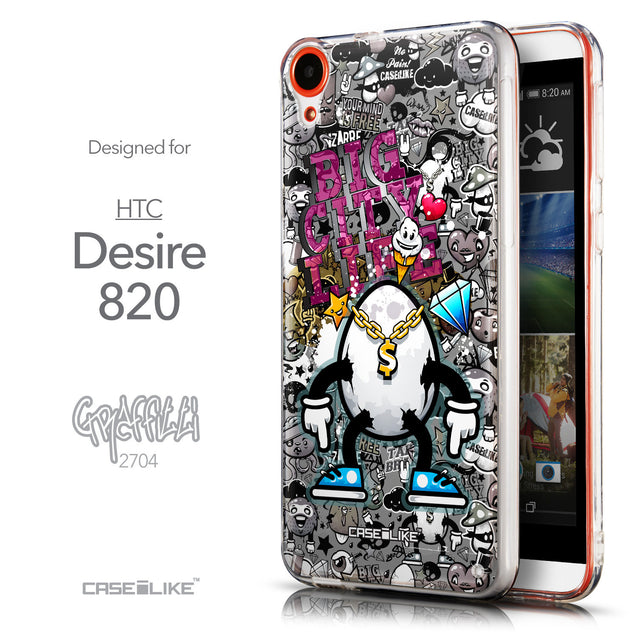 Front & Side View - CASEiLIKE HTC Desire 820 back cover Graffiti 2704