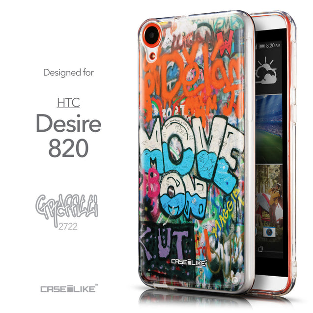 Front & Side View - CASEiLIKE HTC Desire 820 back cover Graffiti 2722