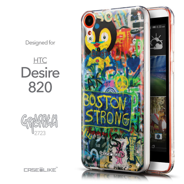 Front & Side View - CASEiLIKE HTC Desire 820 back cover Graffiti 2723