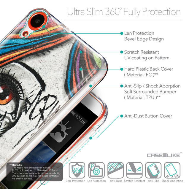 Details in English - CASEiLIKE HTC Desire 820 back cover Graffiti Girl 2724