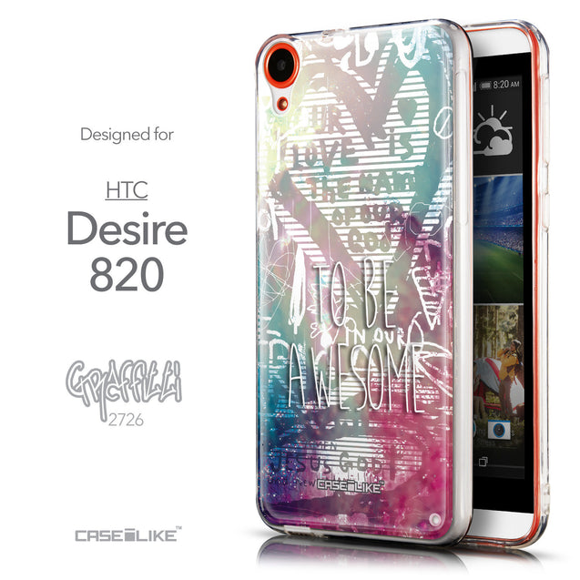 Front & Side View - CASEiLIKE HTC Desire 820 back cover Graffiti 2726